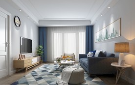 北欧 客厅 渲染图 三维 合成