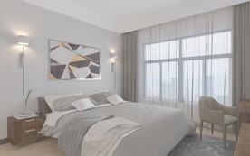 北欧卧室渲染图