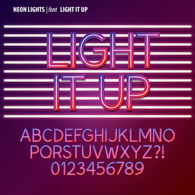 霓虹灯时尚艺术字体灯管字体素材