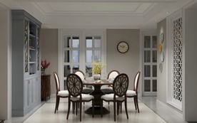 美式 客餐厅 渲染图
