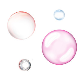 彩色透明肥皂泡气泡水泡泡泡元素