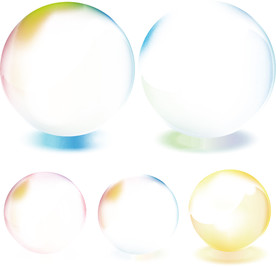 彩色透明肥皂泡气泡水泡泡泡元素