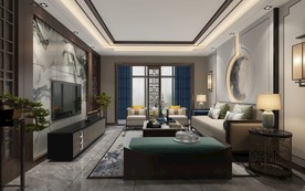 新中式 餐厅 渲染图 三维 合