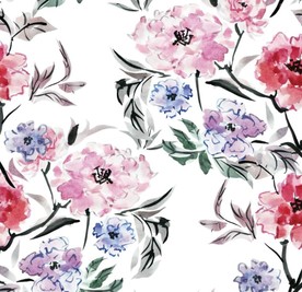 水彩花