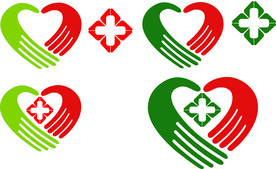 医疗系统带双手十字标识