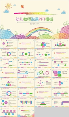 时尚简约手绘商务汇报PPT模板