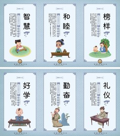 中国风经典国学文化校园六件套