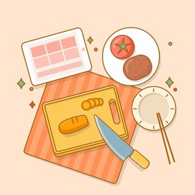 生活场景 做饭准备橙色 JPG