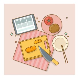 生活场景 做饭准备粉色 JPG