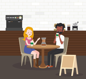 咖啡馆约会的朋友