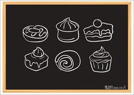6款入蛋糕粉笔画