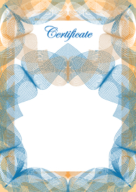竖版证书防伪花纹欧式边框奖状