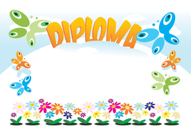 儿童画幼儿园手绘卡通证书模板