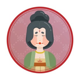 卡通人物 唐朝仕女头像 EPS