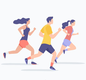 跑步健身青年男女