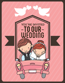 情侣卡通小人心形设计背景爱心