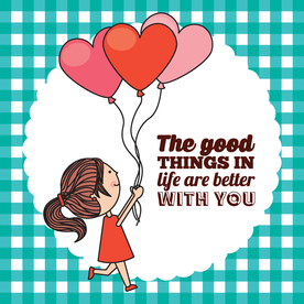 情侣卡通小人心形设计背景爱心