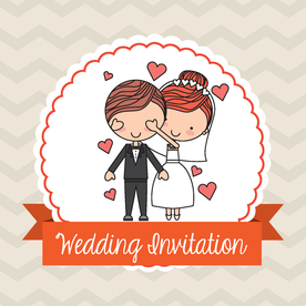 情侣卡通小人心形设计背景爱心