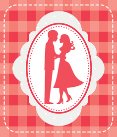 情侣卡通小人心形设计背景爱心