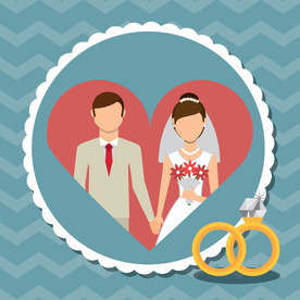 情侣卡通小人心形设计背景爱心