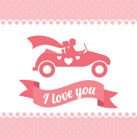 情侣卡通小人心形设计背景爱心