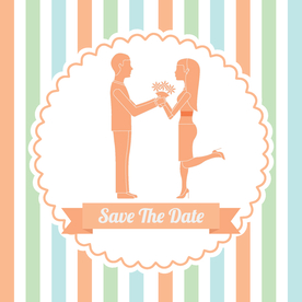 情侣卡通小人心形设计背景爱心