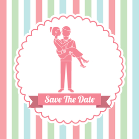 情侣卡通小人心形设计背景爱心