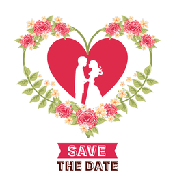 情侣卡通小人心形设计背景爱心