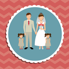 情侣卡通小人心形设计背景爱心