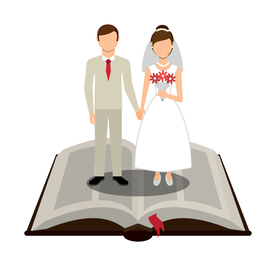 情侣卡通小人心形设计背景爱心