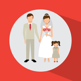 情侣卡通小人心形设计背景爱心