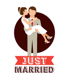 情侣卡通小人心形设计背景爱心