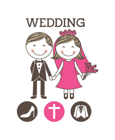 情侣卡通小人心形设计背景爱心