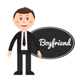 黑色西服男士卡通手绘素材设计