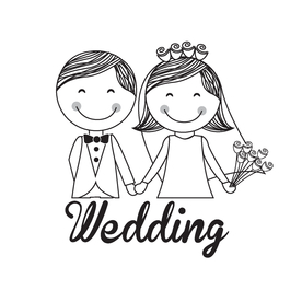 情侣卡通小人心形设计背景爱心