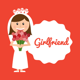 情侣卡通小人心形设计背景爱心