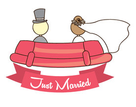 情侣卡通小人心形设计背景爱心