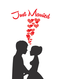 情侣卡通小人心形设计背景爱心