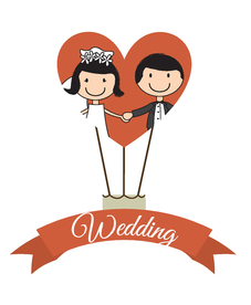 情侣卡通小人心形设计背景爱心