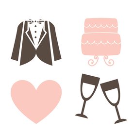 西服素材手绘小清新清爽唯美设计