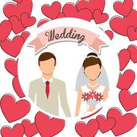 唯美结婚素材背景爱心边框设计