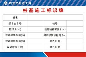 桩基施工标识牌