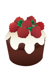 原创分层插画树莓蛋糕素材