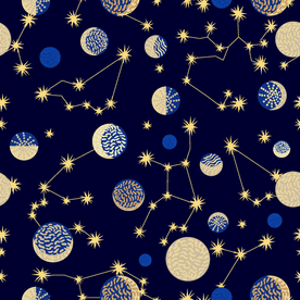 几何星空无缝拼接印花图案