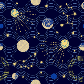 几何星空无缝拼接印花图案