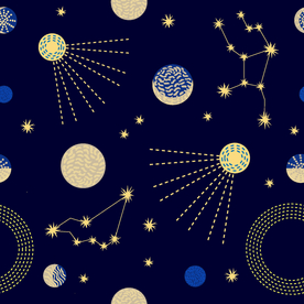 几何星空无缝拼接印花图案