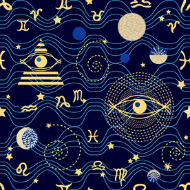 几何星空无缝拼接印花图案
