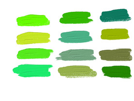 绿色油画颜料分层色块