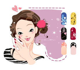 时尚元素 女孩 矢量  纹身