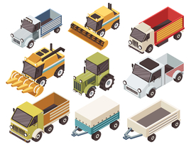 农用汽车农场立体平面图